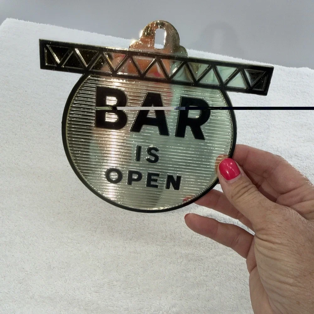 New Rare Vintage 1970's Bar Is Open/Closed Reversible Hanging Sign